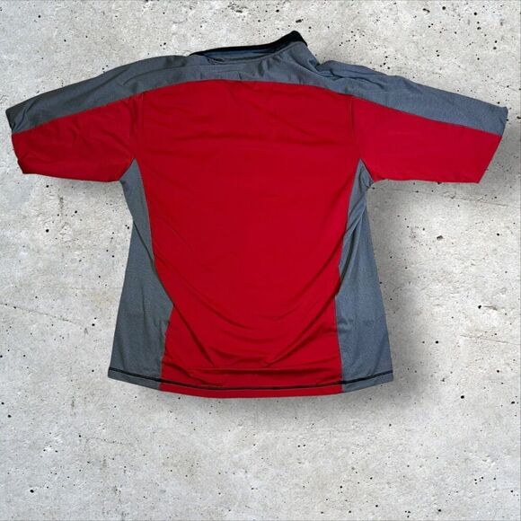 Chicago Blackhawks Quarter Zip Pullover Size XL Lightweight Breathable Red Gray - Picture 3 of 7